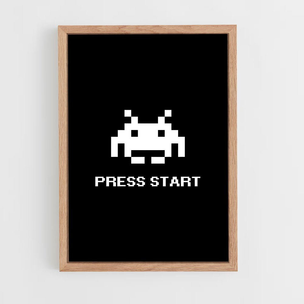Poster Press Start – affiche Space invaders (vue 4)